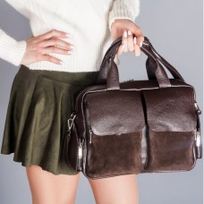Замшевая женская сумка LL №902536 коричневый