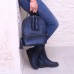 Кожаный женский рюкзак №91810 blue