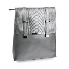 Женский кожаный рюкзак №3212-5 Серебро