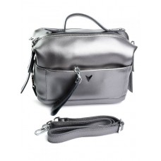 Женская кожаная сумка-бочонок №667 Pearl Gray