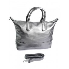 Мягкая кожаная сумка женская №729-1 Gray