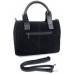 Замшевая сумка с лаковыми карманами №7565 черный