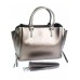 Кожаная женская сумка №8132 серебро