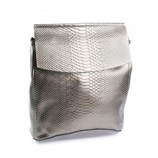Кожаный женский рюкзак №8504-4 Серебро
