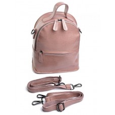 Женский кожаный рюкзак №8625 Розовый