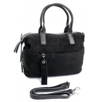 Женская кожаная сумка с замшей Parse 8794-M Black