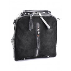 Замшевый рюкзак с комбинацией кожи №B7055-3 Черный