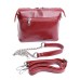 Кожаная сумка с комбинацией замши №B7092 Красный