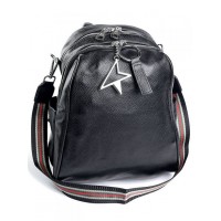 Мягкий женский кожаный рюкзак M-bag S1826 Black
