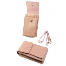 Кожаный женский кошелек №7704 Розовый