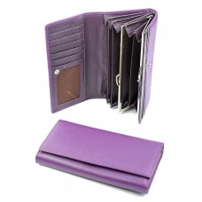 Кожаный кошелек №W001 Фиолетовый