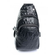 Кожаная мужская сумка через плечо №02 Черный