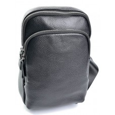 Кожаная мужская сумка-слинг №1922 черный