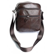 Маленькая кожаная мужская сумка BagMan 2610 Coffee