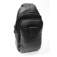 Кожаная мужская сумка-слинг BagMan 4034 Black
