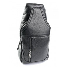 Кожаная мужская сумка слинг BagMan 662-LY Black