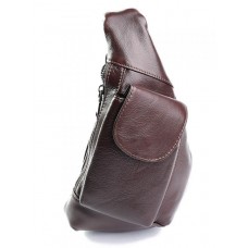 Кожаная сумка-кобура мужская №712 коричневый