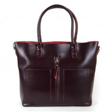 Женская сумка из кожи большая Alex Rai 8776 wine-red